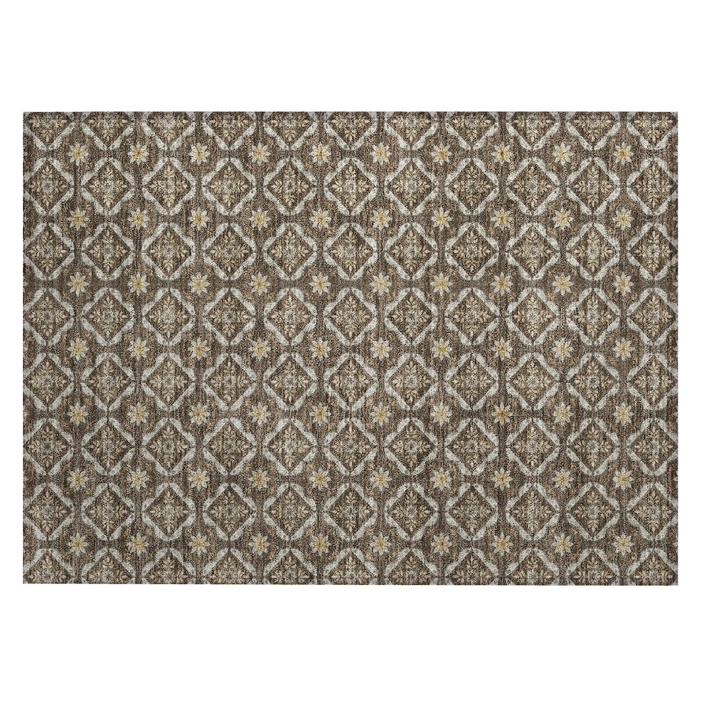 Machine Washable Indoor/Outdoor Chantille ACN2631 Brown 1'8" x 2'6" Rug. Picture 1