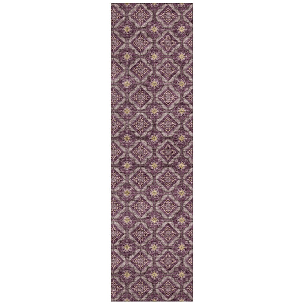 Machine Washable Indoor/Outdoor Chantille ACN2631 Purple 2'3" x 7'6" Runner Rug. Picture 1