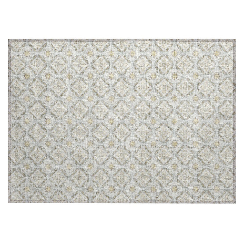 Machine Washable Indoor/Outdoor Chantille ACN2631 Ivory 1'8" x 2'6" Rug. Picture 1