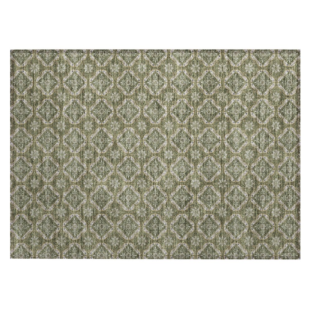 Machine Washable Indoor/Outdoor Chantille ACN2631 Green 1'8" x 2'6" Rug. Picture 1