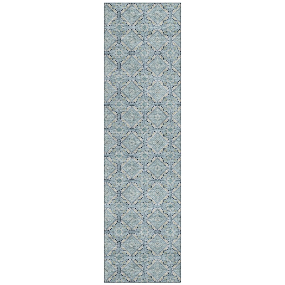 Machine Washable Indoor/Outdoor Chantille ACN2631 Blue 2'3" x 7'6" Runner Rug. Picture 1