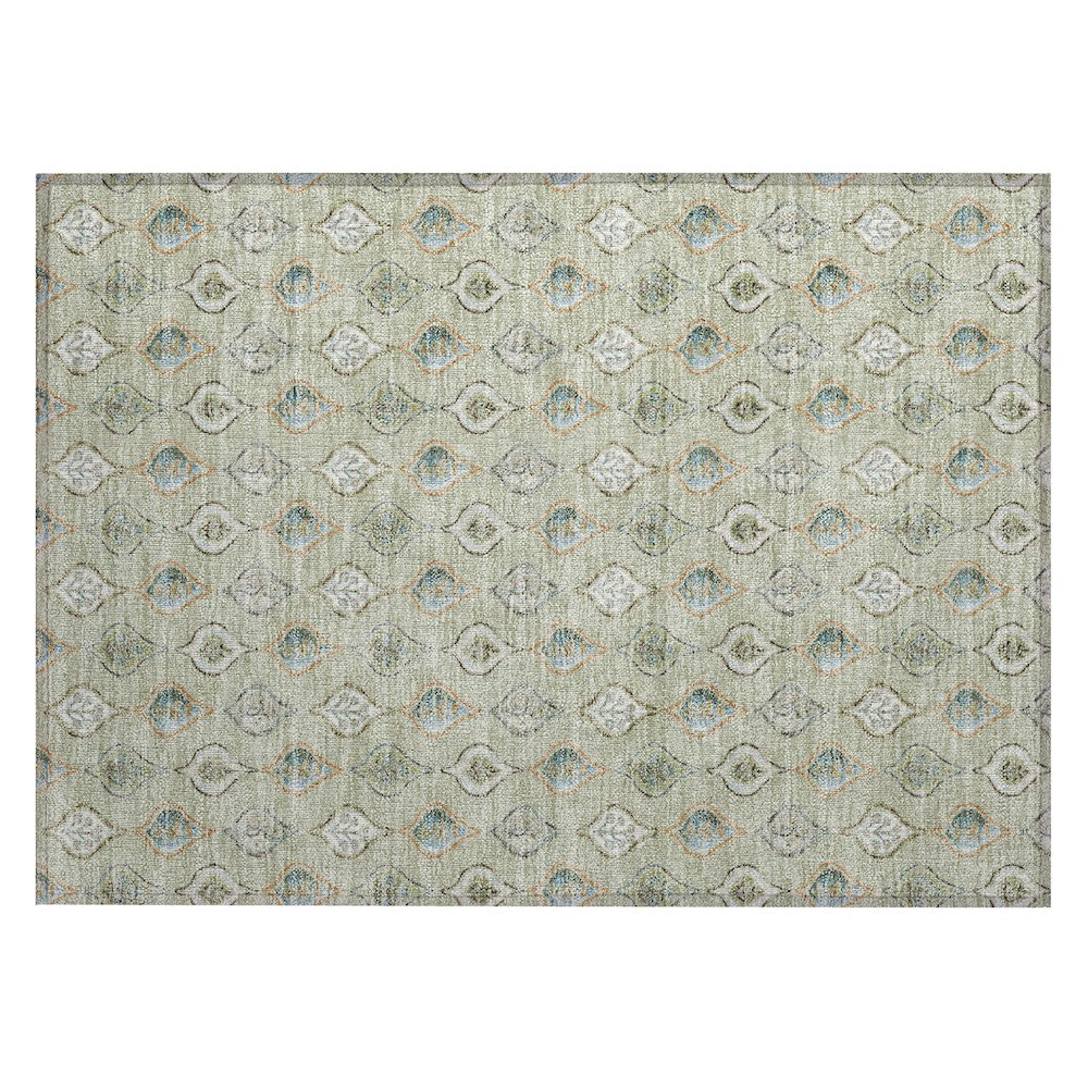 Machine Washable Indoor/Outdoor Chantille ACN2632 Green 1'8" x 2'6" Rug. Picture 1