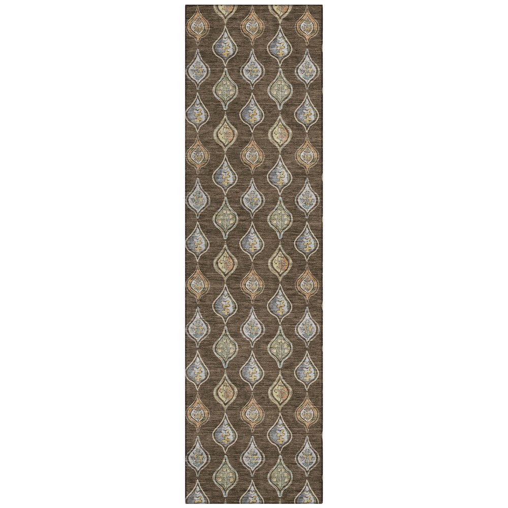 Machine Washable Indoor/Outdoor Chantille ACN2632 Brown 2'3" x 7'6" Runner Rug. Picture 1