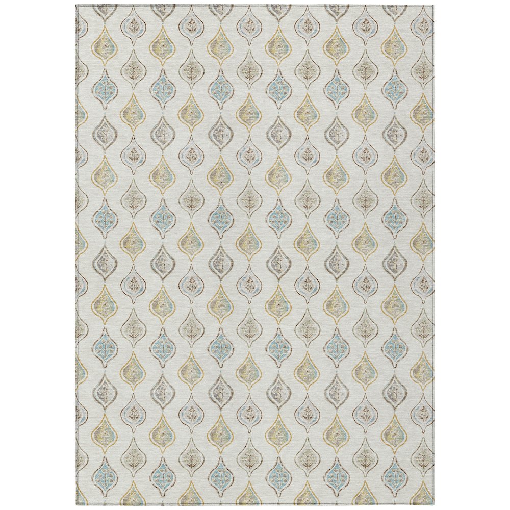 Machine Washable Indoor/Outdoor Chantille ACN2632 Ivory 2'6" x 3'10" Rug. Picture 1