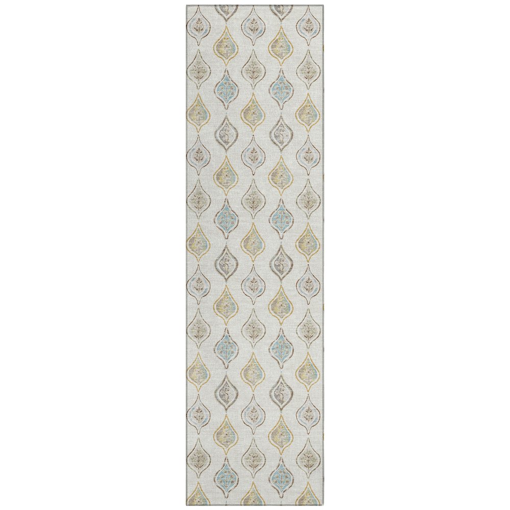 Machine Washable Indoor/Outdoor Chantille ACN2632 Ivory 2'3" x 7'6" Runner Rug. Picture 1