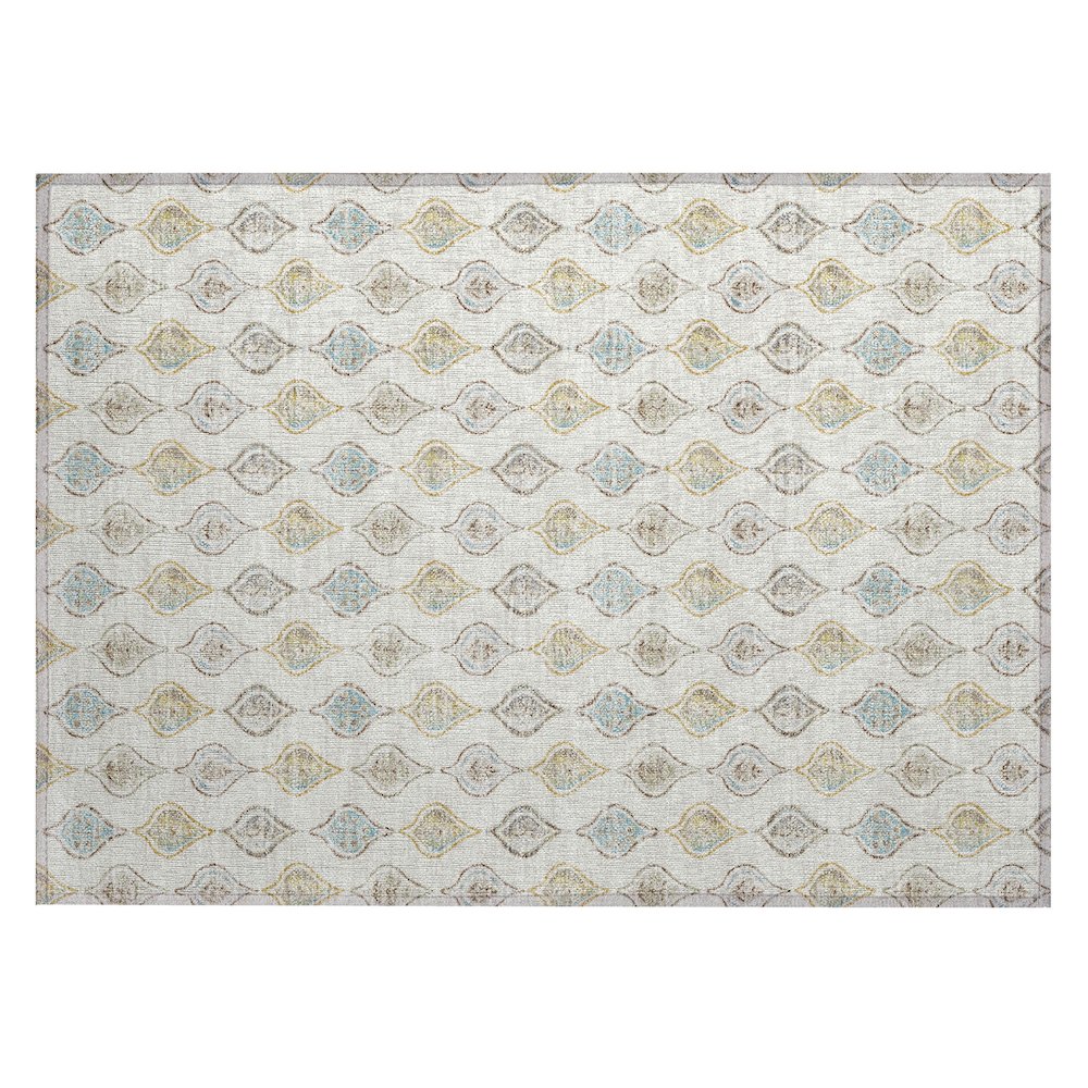 Machine Washable Indoor/Outdoor Chantille ACN2632 Ivory 1'8" x 2'6" Rug. Picture 1
