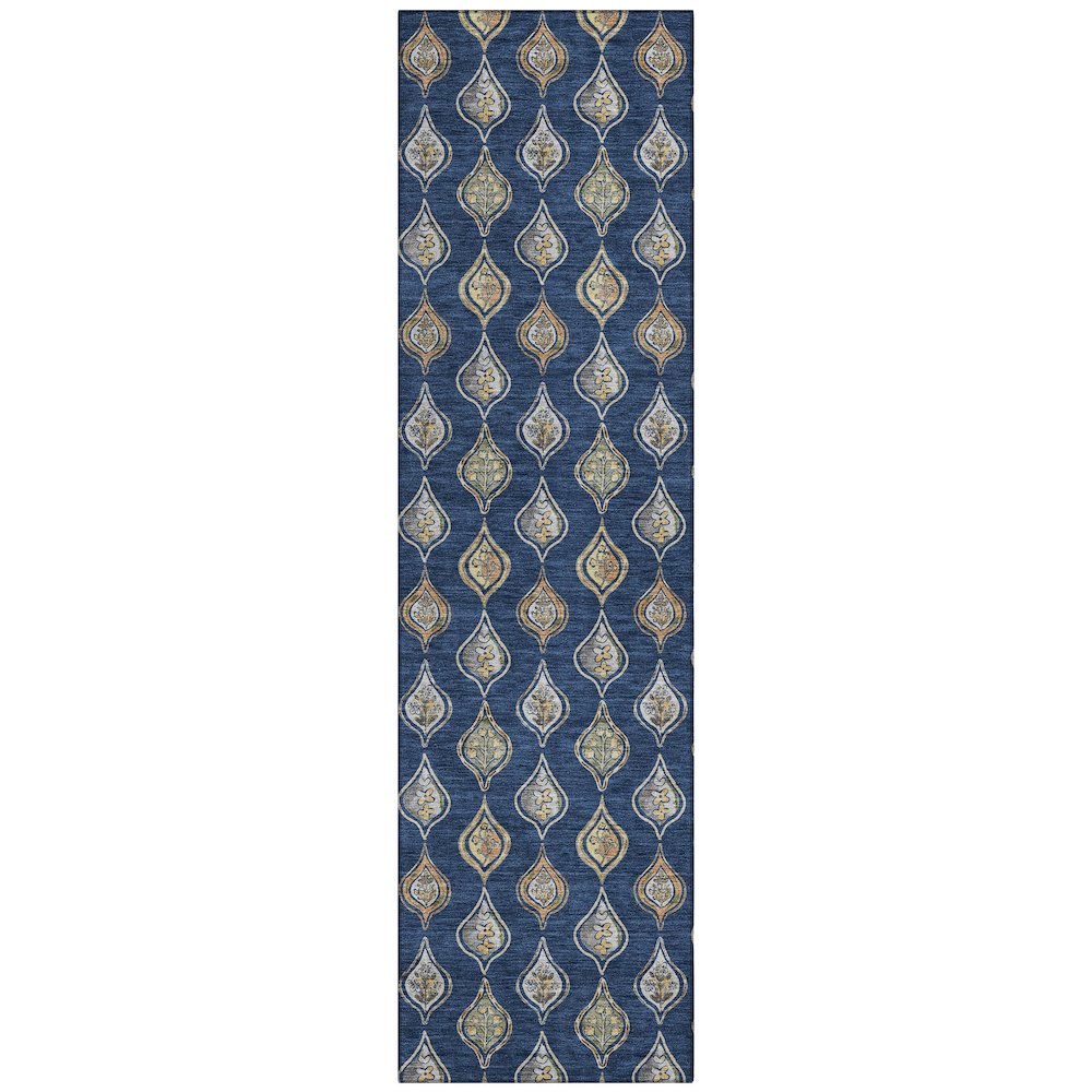 Machine Washable Indoor/Outdoor Chantille ACN2632 Blue 2'3" x 7'6" Runner Rug. Picture 1