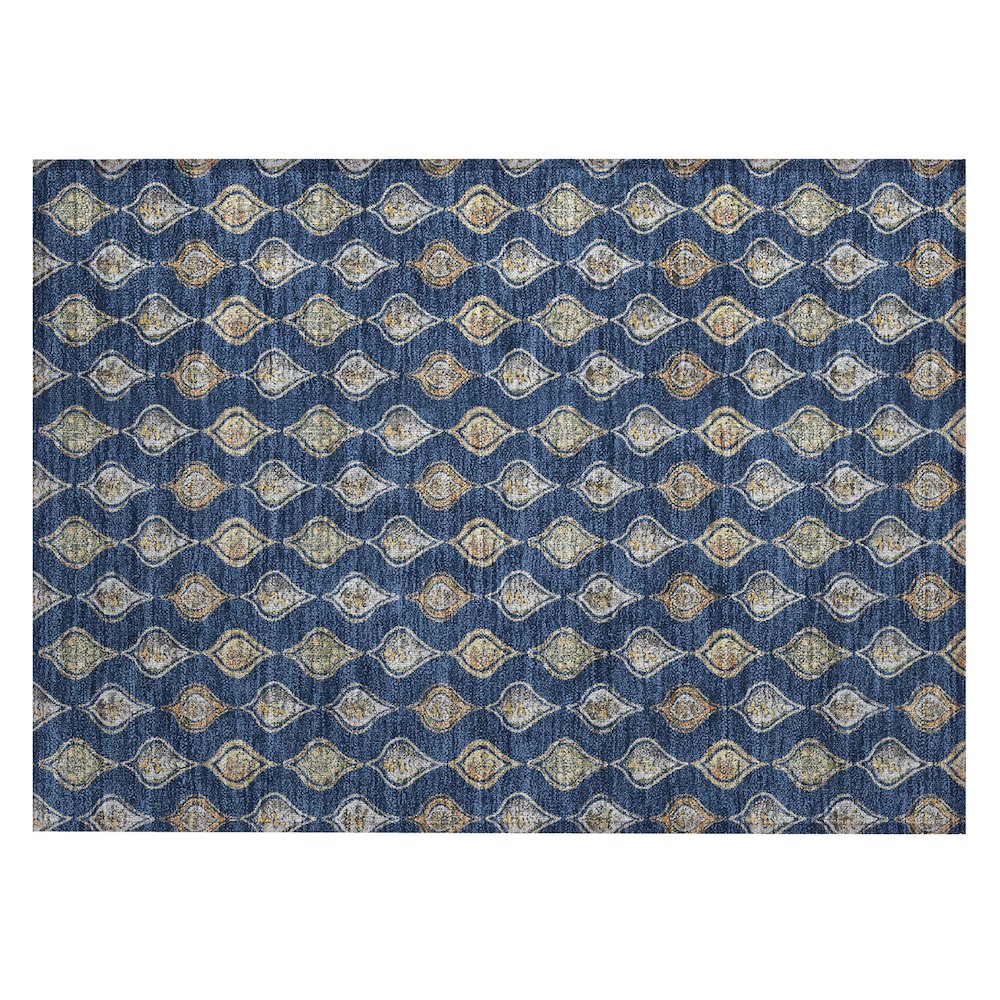 Machine Washable Indoor/Outdoor Chantille ACN2632 Blue 1'8" x 2'6" Rug. Picture 1