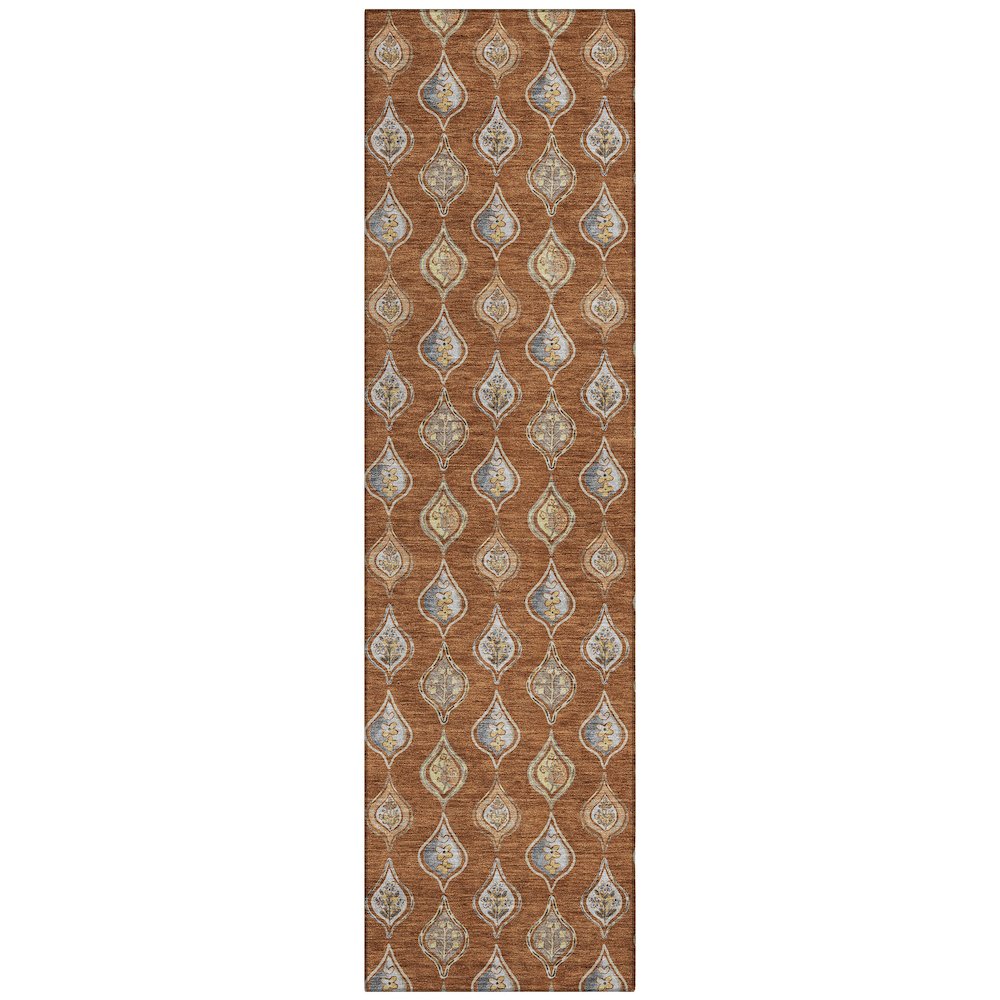 Machine Washable Indoor/Outdoor Chantille ACN2632 Orange 2'3" x 7'6" Runner Rug. Picture 1