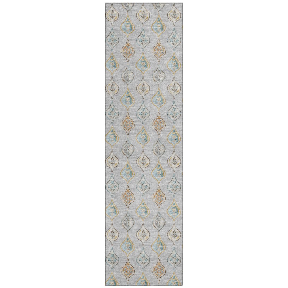Machine Washable Indoor/Outdoor Chantille ACN2632 Gray 2'3" x 7'6" Runner Rug. Picture 1