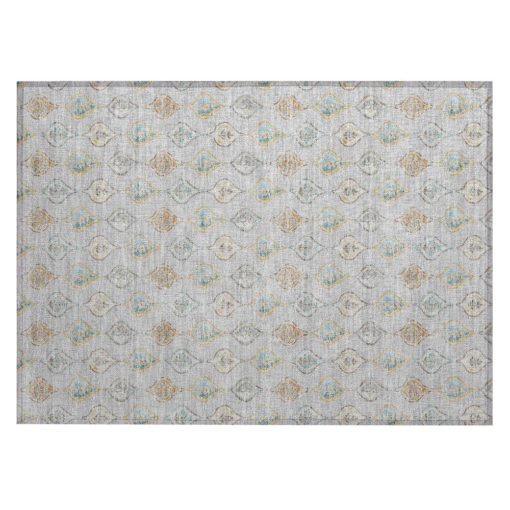 Machine Washable Indoor/Outdoor Chantille ACN2632 Gray 1'8" x 2'6" Rug. Picture 1