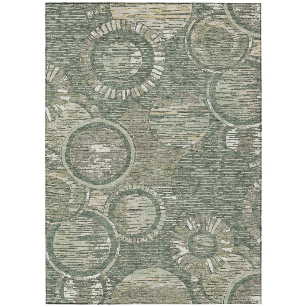 Machine Washable Indoor/Outdoor Chantille ACN2633 Green 2'6" x 3'10" Rug. Picture 1