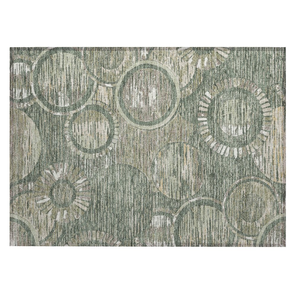 Machine Washable Indoor/Outdoor Chantille ACN2633 Green 1'8" x 2'6" Rug. Picture 1