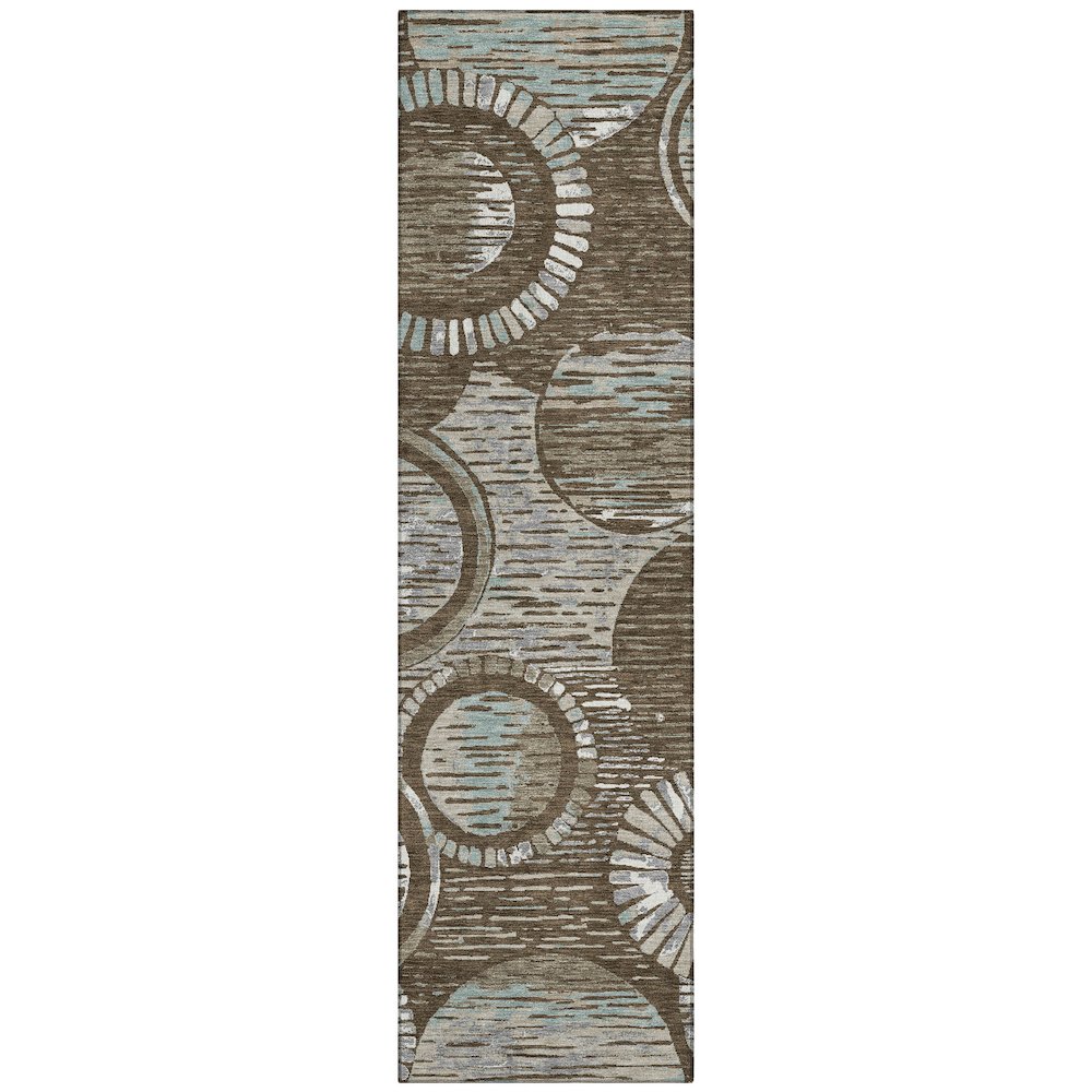 Machine Washable Indoor/Outdoor Chantille ACN2633 Brown 2'3" x 7'6" Runner Rug. Picture 1