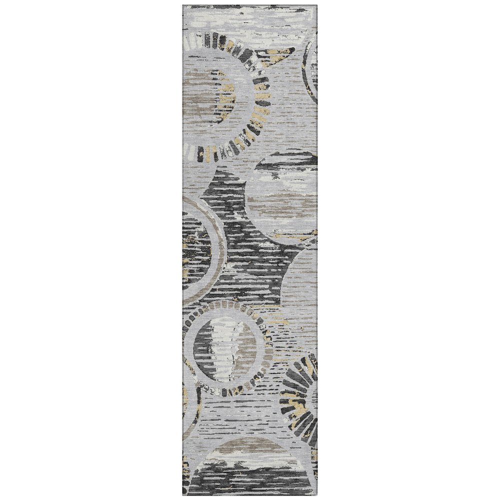 Machine Washable Indoor/Outdoor Chantille ACN2633 Gray 2'3" x 7'6" Runner Rug. Picture 1
