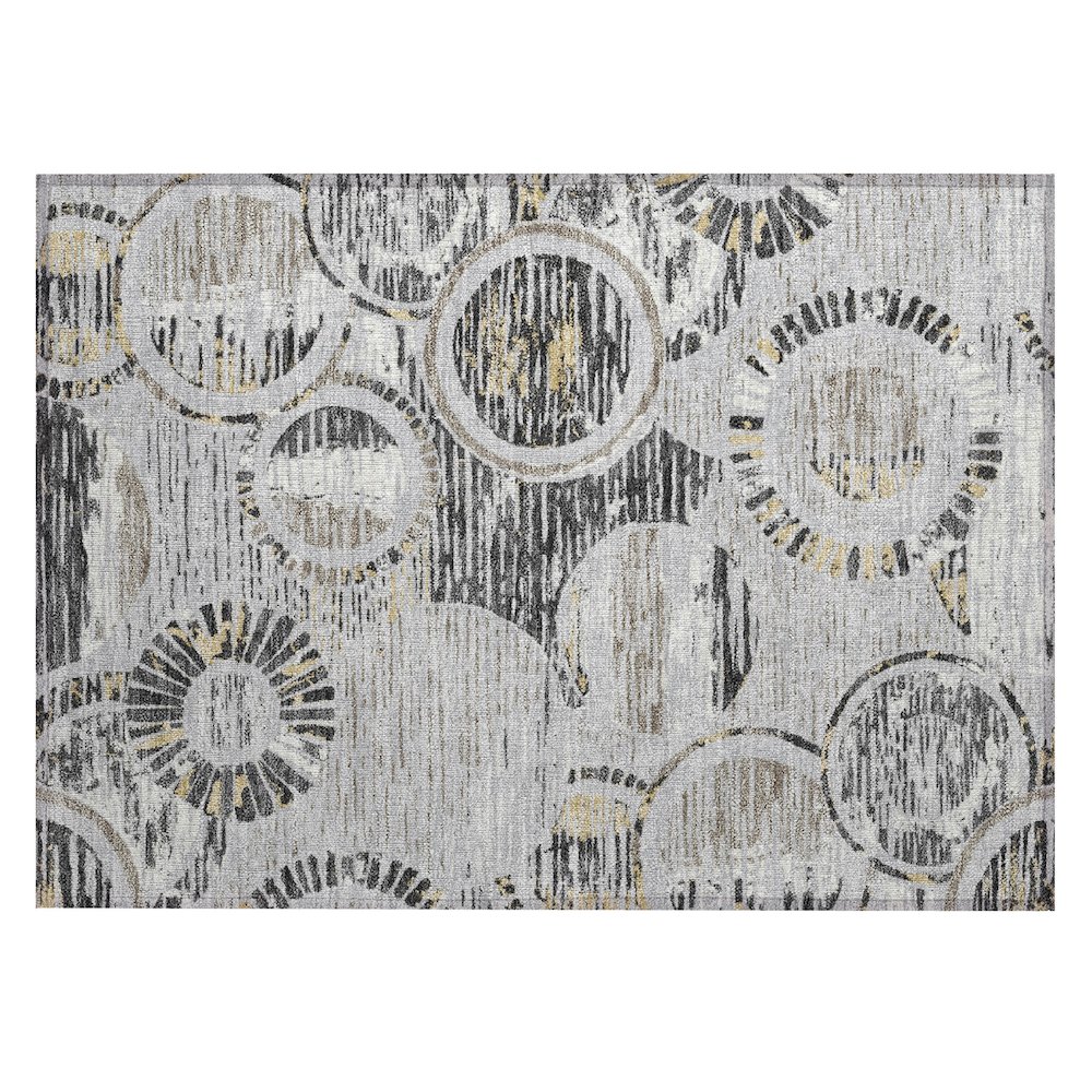Machine Washable Indoor/Outdoor Chantille ACN2633 Gray 1'8" x 2'6" Rug. Picture 1
