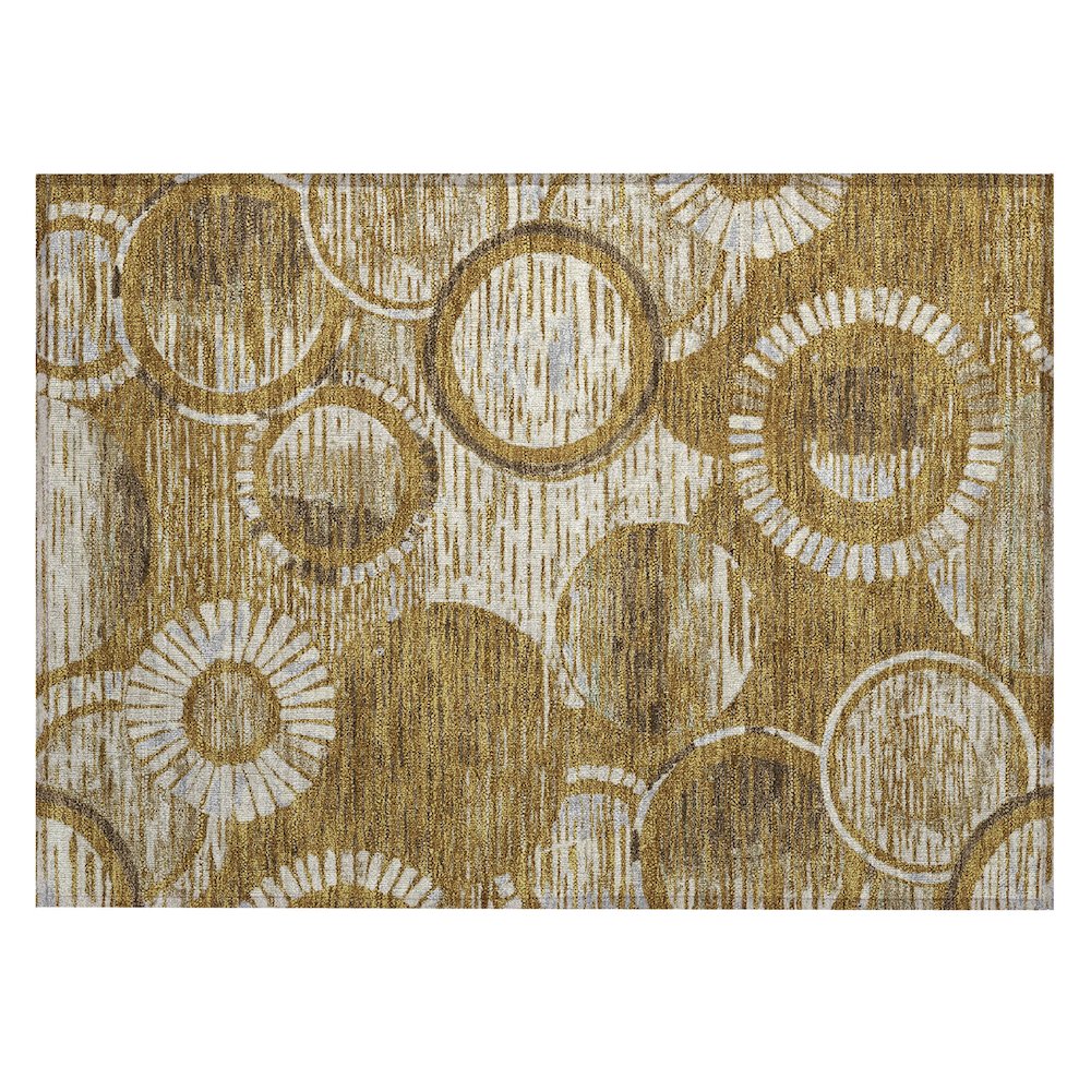 Machine Washable Indoor/Outdoor Chantille ACN2633 Gold 1'8" x 2'6" Rug. Picture 1