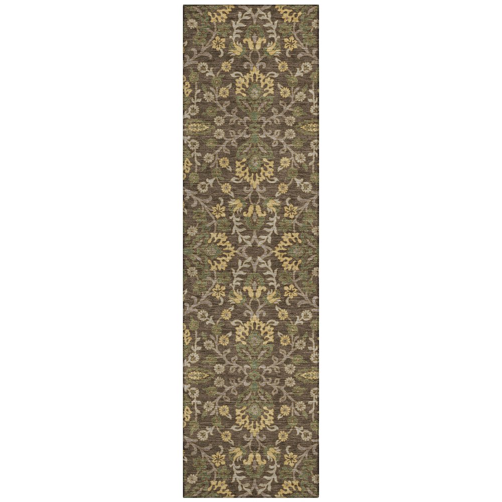 Machine Washable Indoor/Outdoor Chantille ACN2634 Brown 2'3" x 7'6" Runner Rug. Picture 1