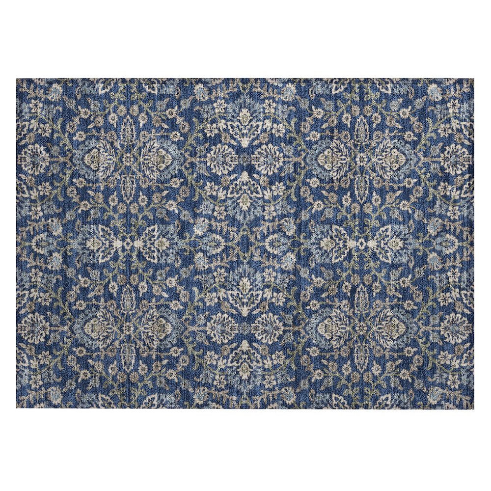 Machine Washable Indoor/Outdoor Chantille ACN2634 Blue 1'8" x 2'6" Rug. Picture 1