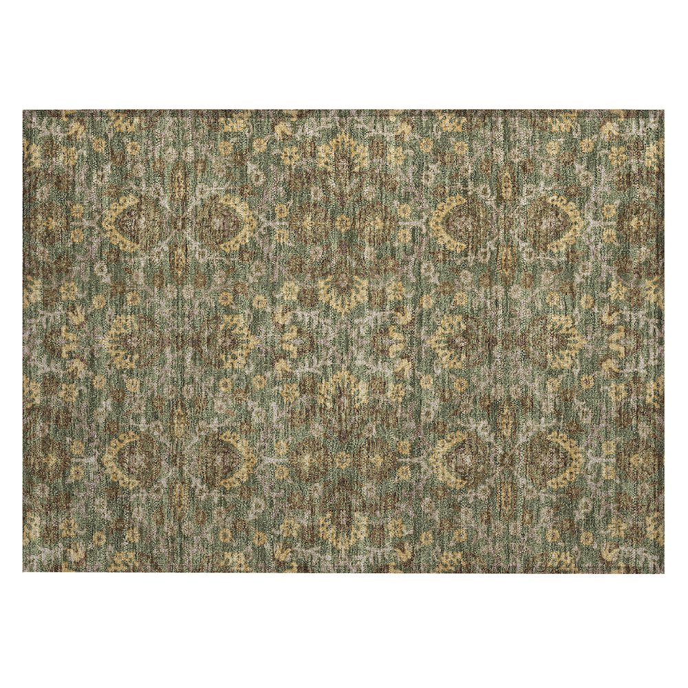 Machine Washable Indoor/Outdoor Chantille ACN2634 Green 1'8" x 2'6" Rug. Picture 1