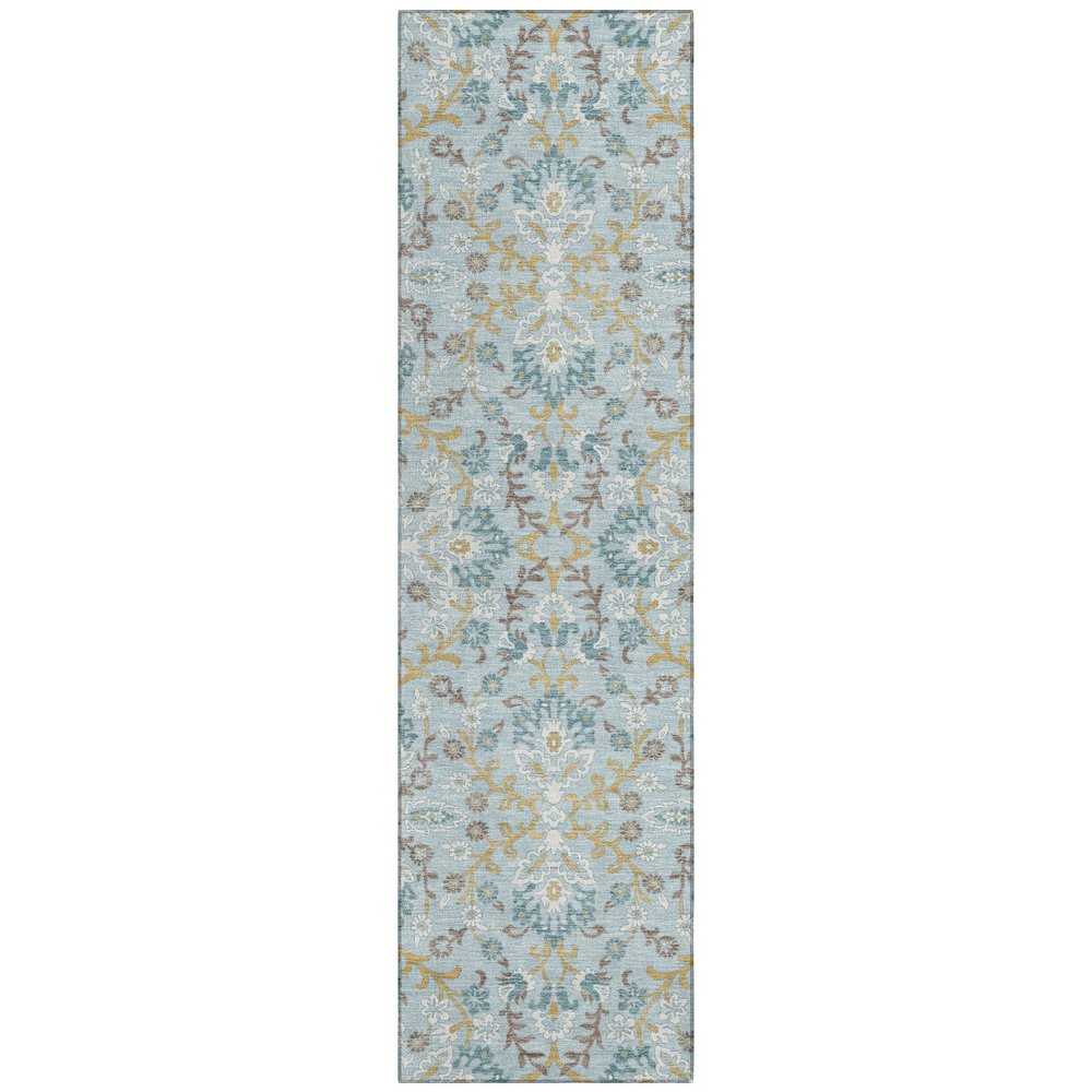 Machine Washable Indoor/Outdoor Chantille ACN2634 Blue 2'3" x 7'6" Runner Rug. Picture 1