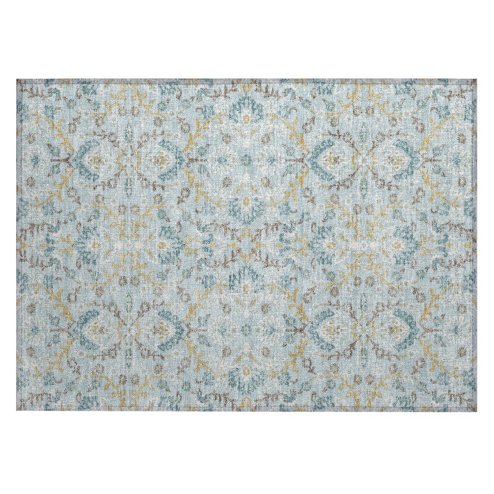 Machine Washable Indoor/Outdoor Chantille ACN2634 Blue 1'8" x 2'6" Rug. Picture 1