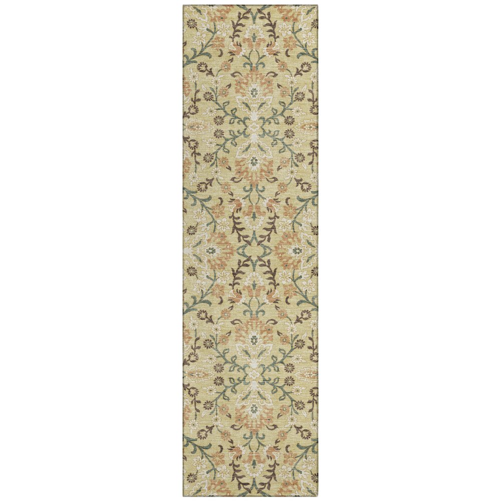 Machine Washable Indoor/Outdoor Chantille ACN2634 Gold 2'3" x 7'6" Runner Rug. Picture 1