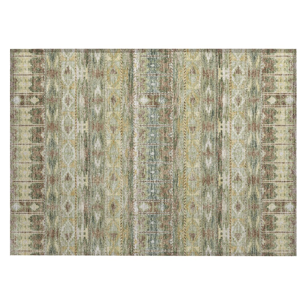 Machine Washable Indoor/Outdoor Chantille ACN2635 Green 1'8" x 2'6" Rug. Picture 1