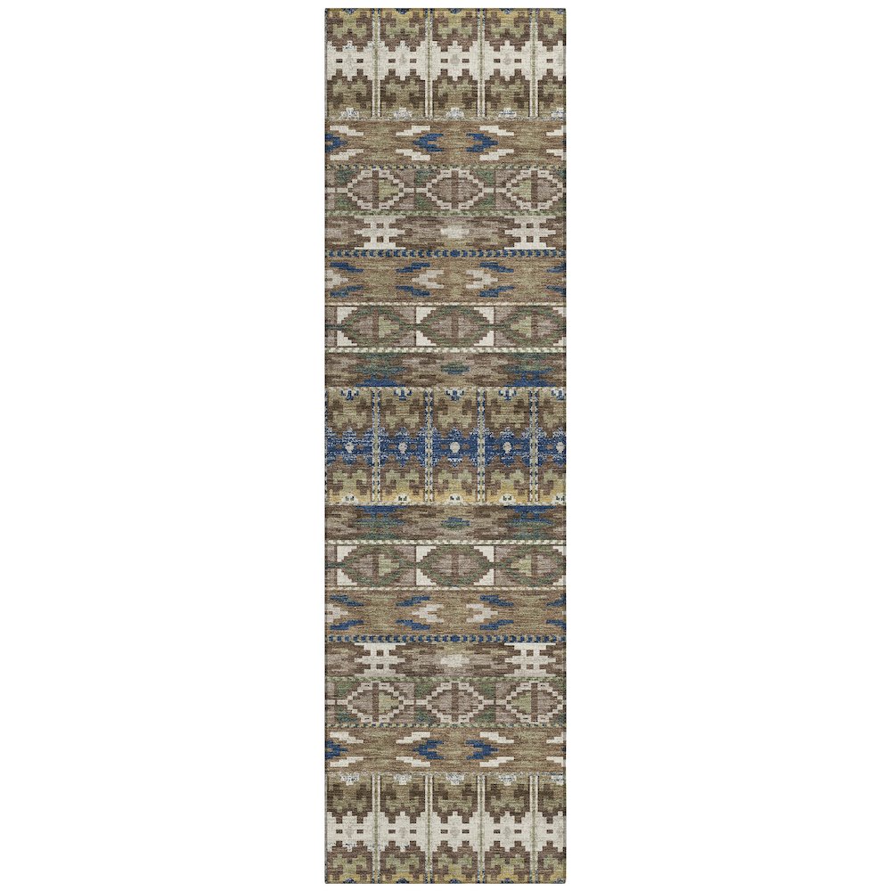 Machine Washable Indoor/Outdoor Chantille ACN2635 Brown 2'3" x 7'6" Runner Rug. Picture 1