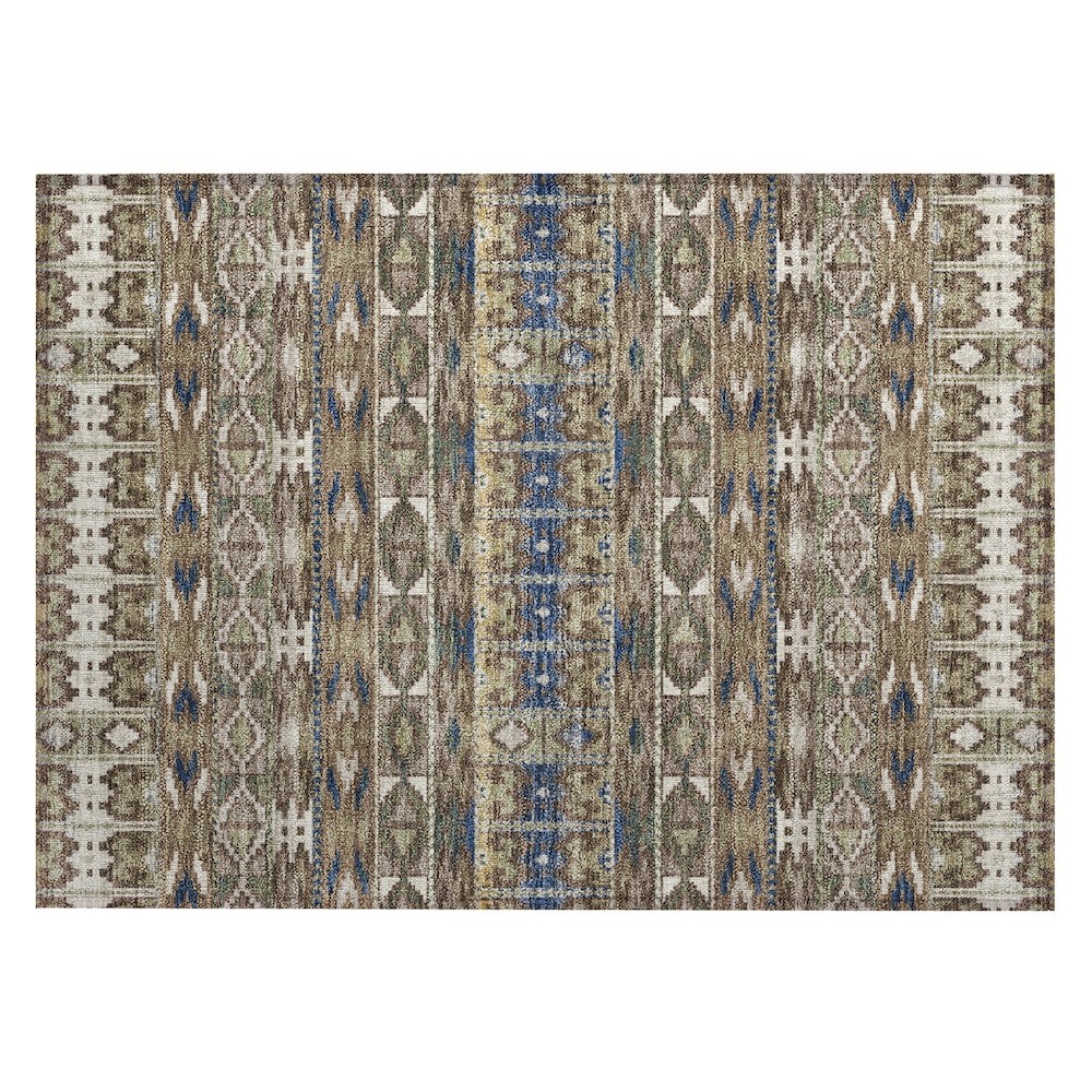 Machine Washable Indoor/Outdoor Chantille ACN2635 Brown 1'8" x 2'6" Rug. Picture 1