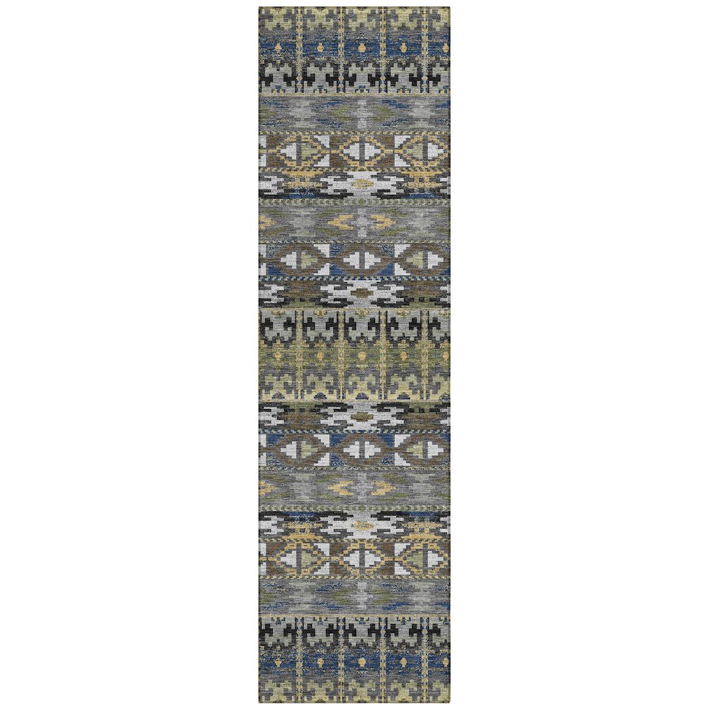 Machine Washable Indoor/Outdoor Chantille ACN2635 Gray 2'3" x 7'6" Runner Rug. Picture 1