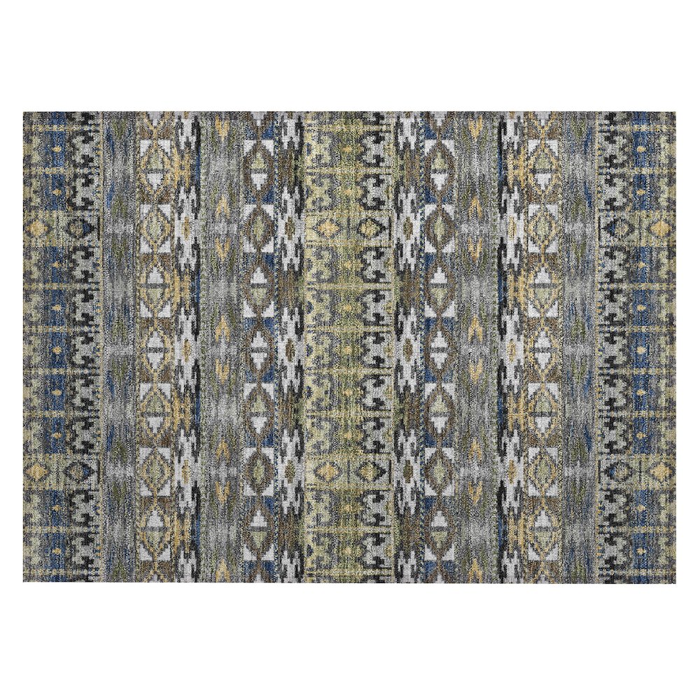 Machine Washable Indoor/Outdoor Chantille ACN2635 Gray 1'8" x 2'6" Rug. Picture 1