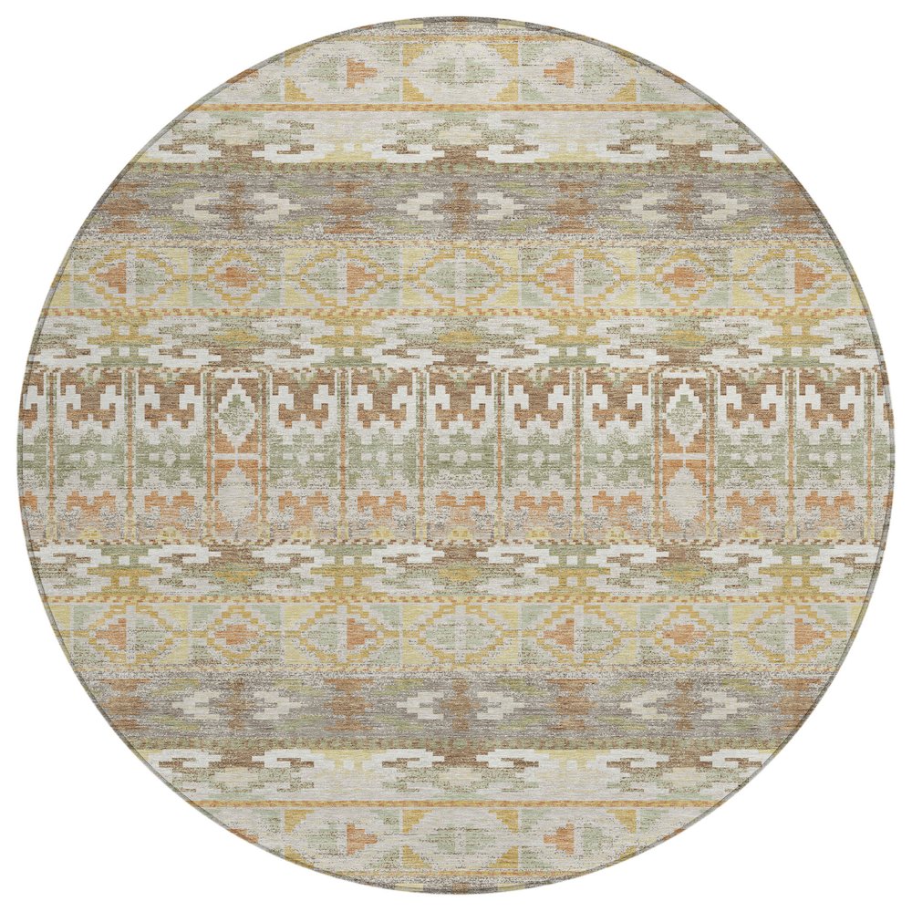Machine Washable Indoor/Outdoor Chantille ACN2635 Ivory 8' x 8' Round Rug. Picture 1