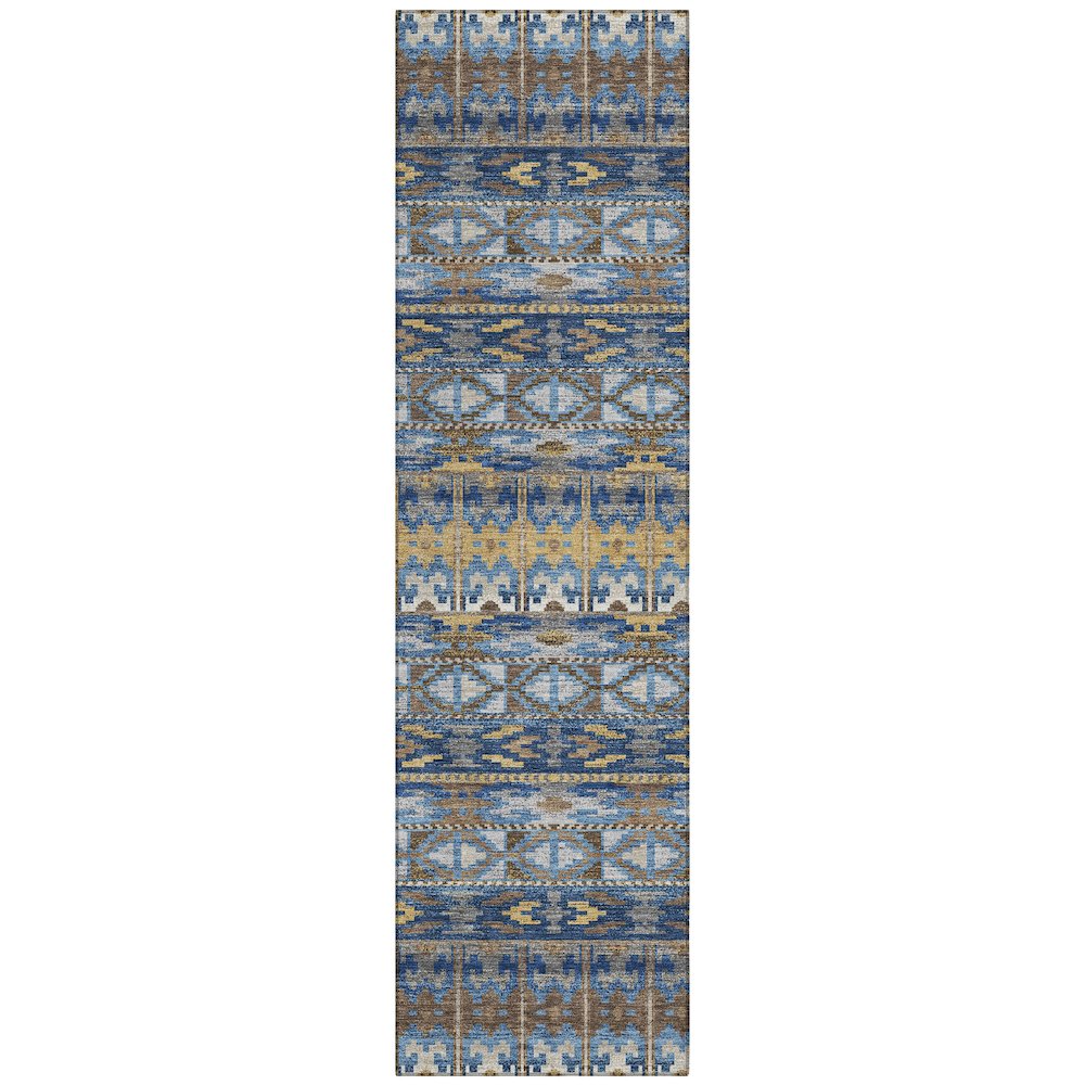 Machine Washable Indoor/Outdoor Chantille ACN2635 Blue 2'3" x 7'6" Runner Rug. Picture 1
