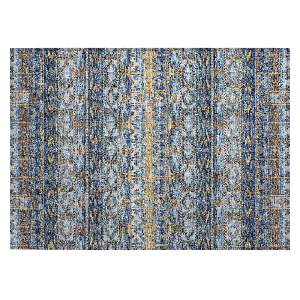 Machine Washable Indoor/Outdoor Chantille ACN2635 Blue 1'8" x 2'6" Rug. Picture 1
