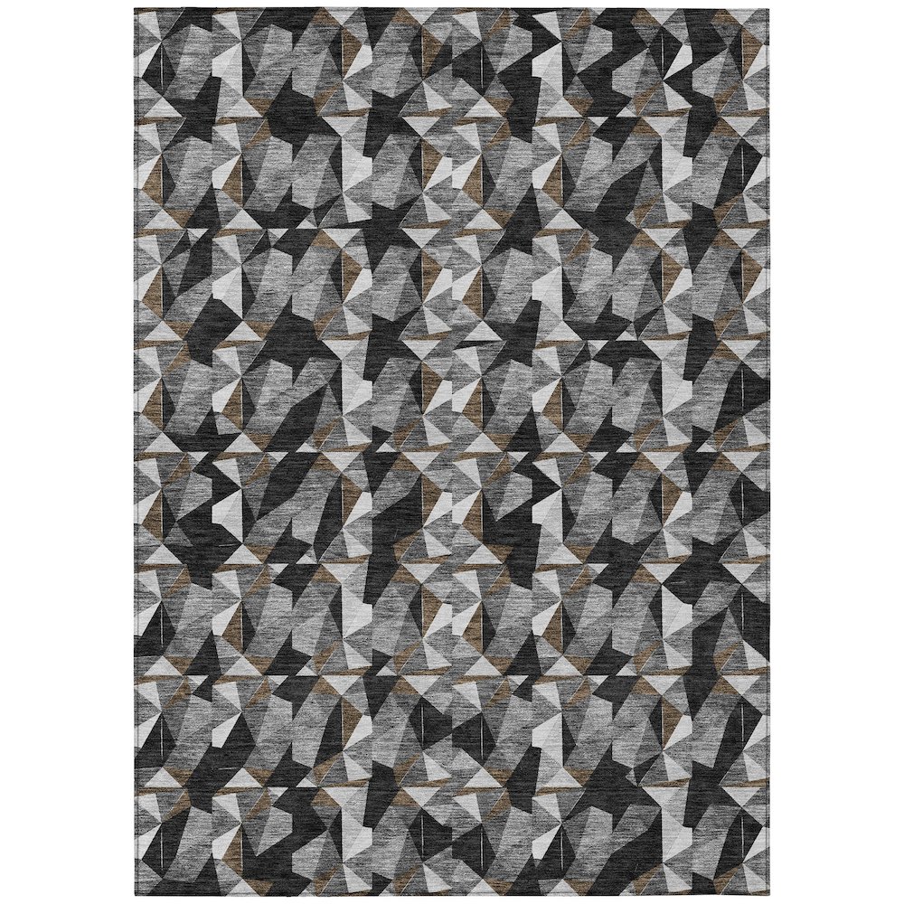 Machine Washable Indoor/Outdoor Chantille ACN2636 Black 2'6" x 3'10" Rug. Picture 1