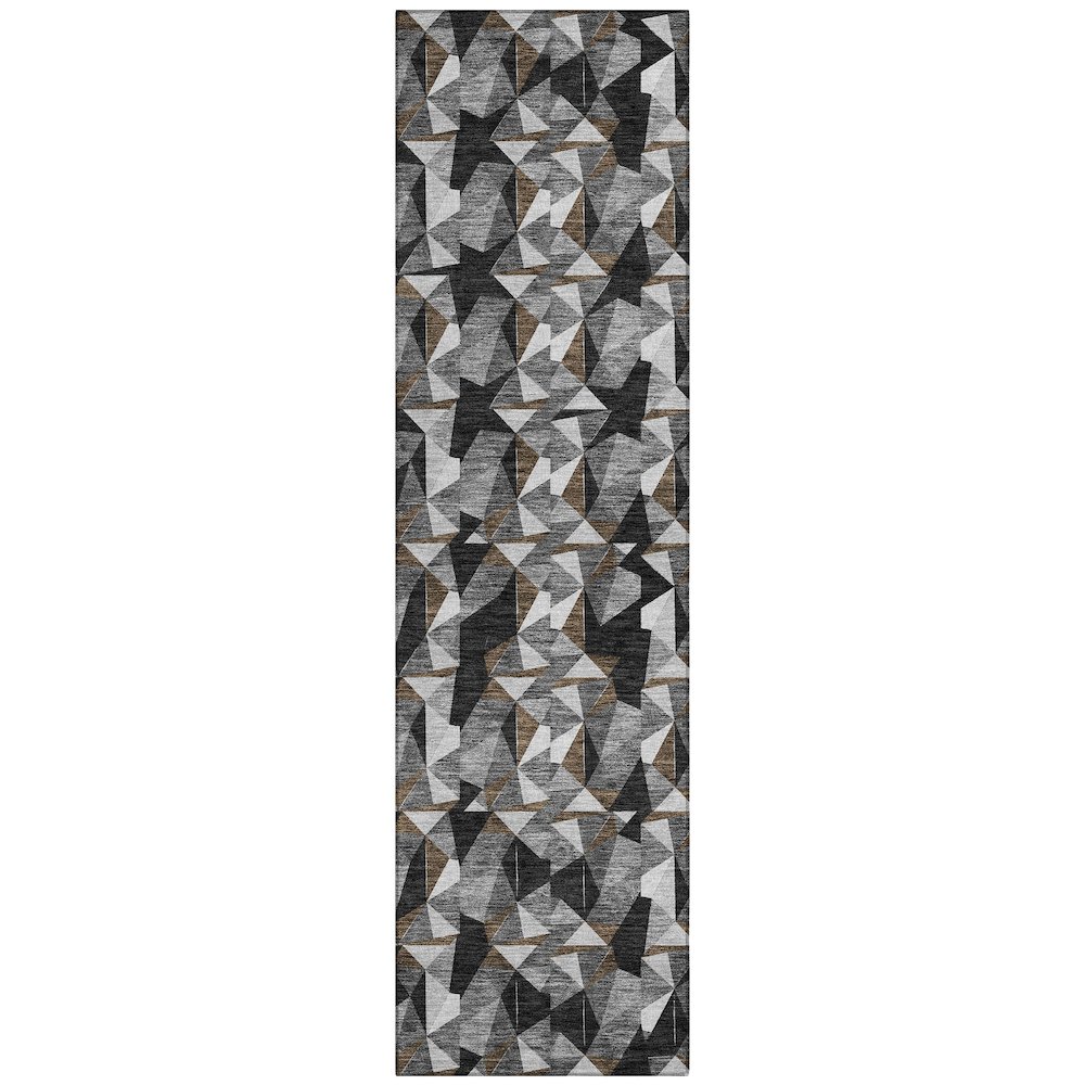 Machine Washable Indoor/Outdoor Chantille ACN2636 Black 2'3" x 7'6" Runner Rug. Picture 1