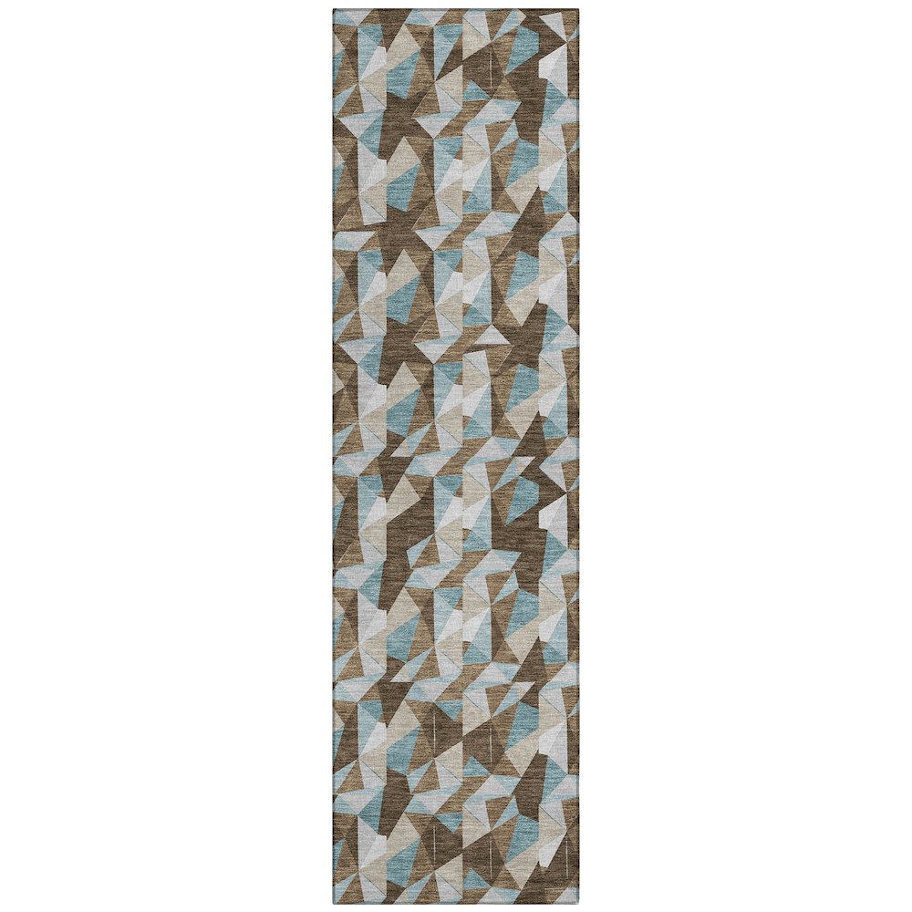 Machine Washable Indoor/Outdoor Chantille ACN2636 Brown 2'3" x 7'6" Runner Rug. Picture 1