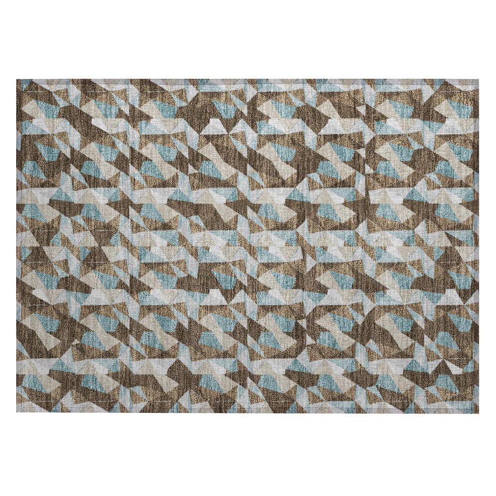Machine Washable Indoor/Outdoor Chantille ACN2636 Brown 1'8" x 2'6" Rug. Picture 1