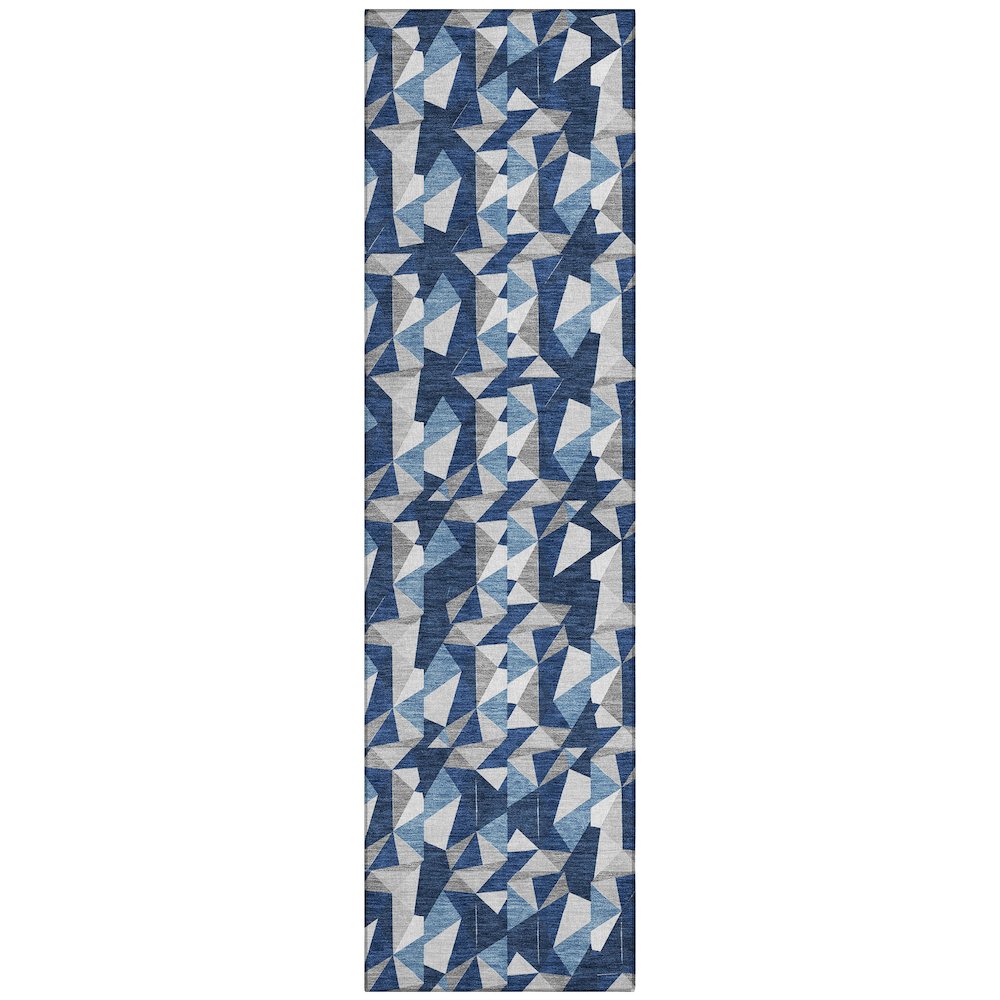 Machine Washable Indoor/Outdoor Chantille ACN2636 Blue 2'3" x 7'6" Runner Rug. Picture 1