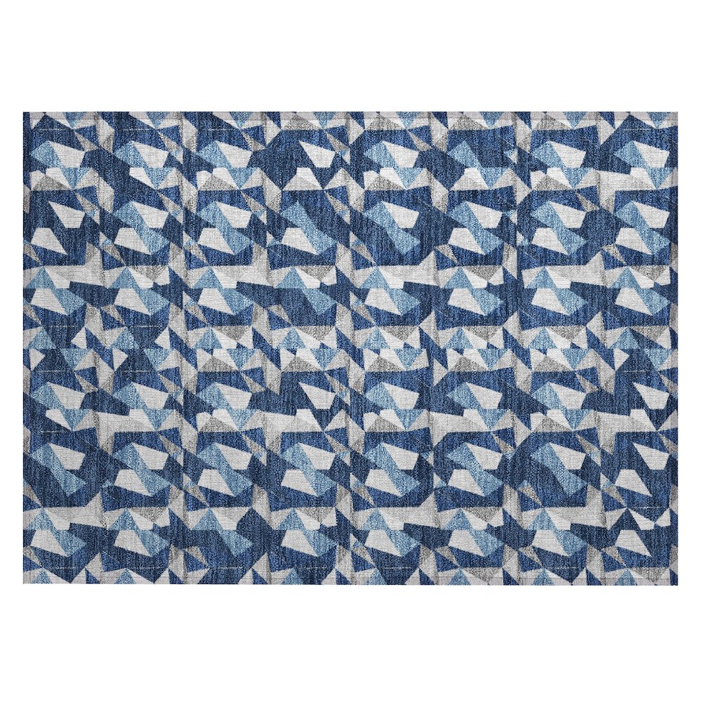 Machine Washable Indoor/Outdoor Chantille ACN2636 Blue 1'8" x 2'6" Rug. Picture 1