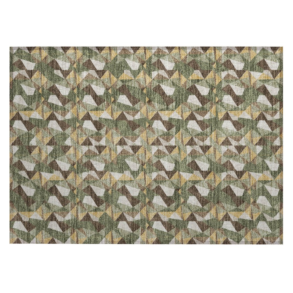 Machine Washable Indoor/Outdoor Chantille ACN2636 Green 1'8" x 2'6" Rug. Picture 1