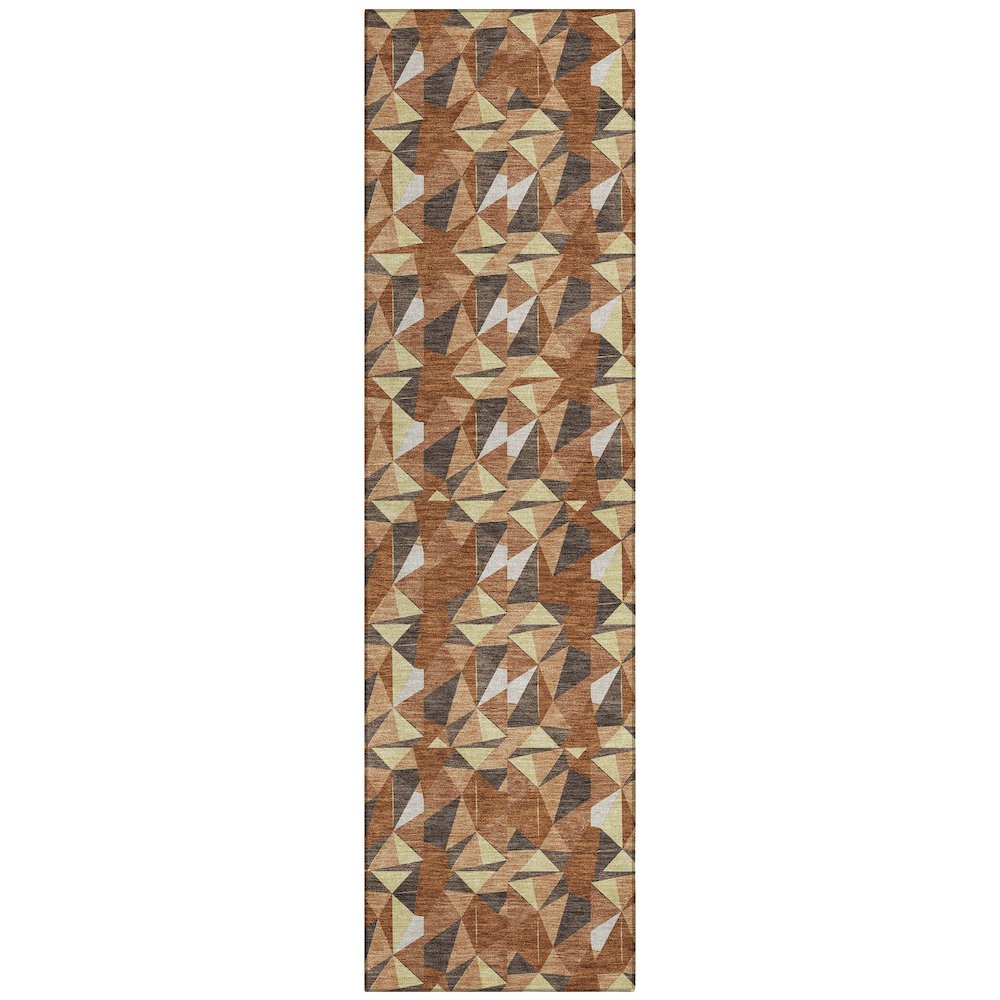 Machine Washable Indoor/Outdoor Chantille ACN2636 Orange 2'3" x 7'6" Runner Rug. Picture 1