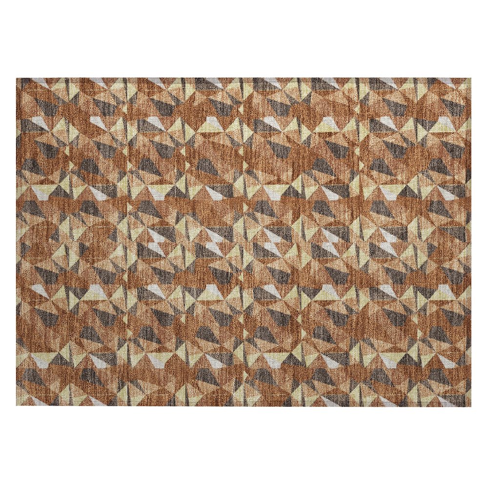 Machine Washable Indoor/Outdoor Chantille ACN2636 Orange 1'8" x 2'6" Rug. Picture 1