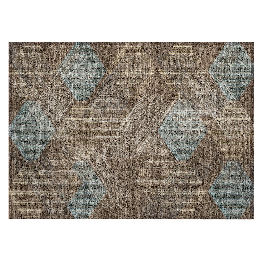 Machine Washable Indoor/Outdoor Chantille ACN2637 Brown 1'8" x 2'6" Rug. Picture 1