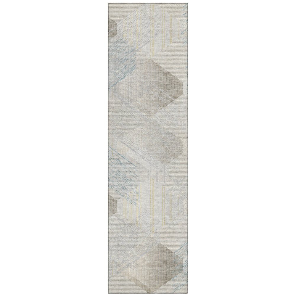 Machine Washable Indoor/Outdoor Chantille ACN2637 Ivory 2'3" x 7'6" Runner Rug. Picture 1