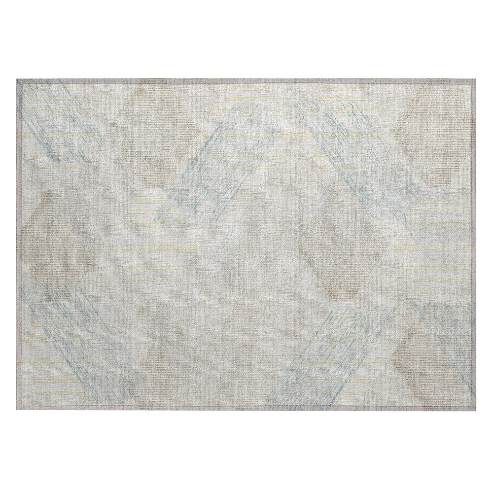 Machine Washable Indoor/Outdoor Chantille ACN2637 Ivory 1'8" x 2'6" Rug. Picture 1