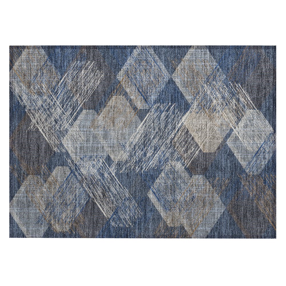 Machine Washable Indoor/Outdoor Chantille ACN2637 Blue 1'8" x 2'6" Rug. Picture 1
