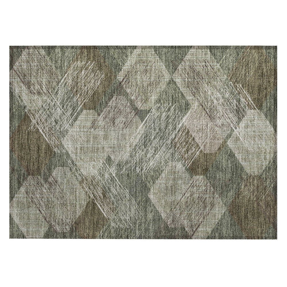 Machine Washable Indoor/Outdoor Chantille ACN2637 Green 1'8" x 2'6" Rug. Picture 1