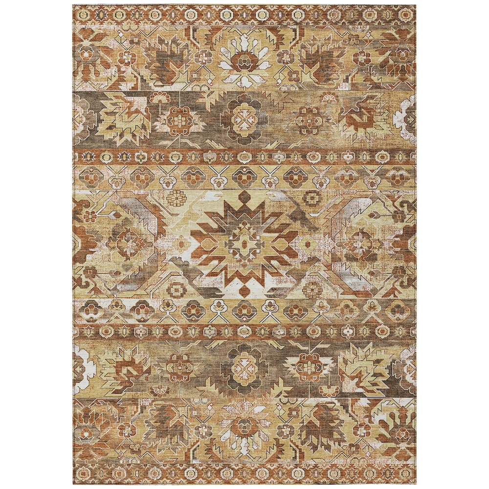 Machine Washable Indoor/Outdoor Chantille ACN2638 Gold 2'6" x 3'10" Rug. Picture 1